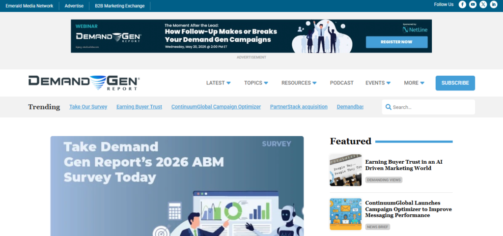 Demand Gen Report B2B marketing newsletter