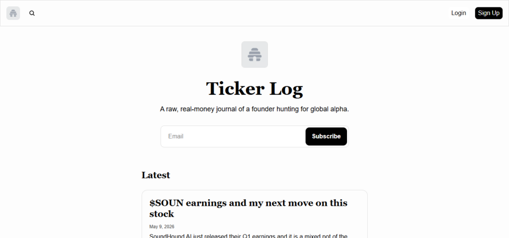Ticker Log financial markets newsletter