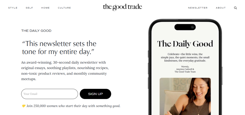 The Daily Good wellness and self-care newsletter