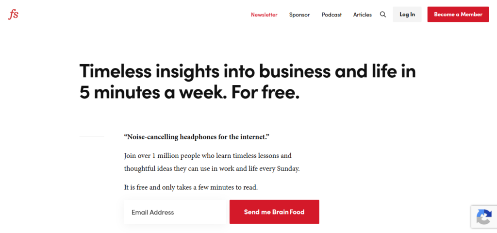 Brain Food by Farnam Street productivity newsletter