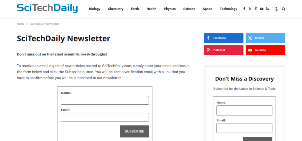 The Daily Dose by SciTechDaily science newsletter