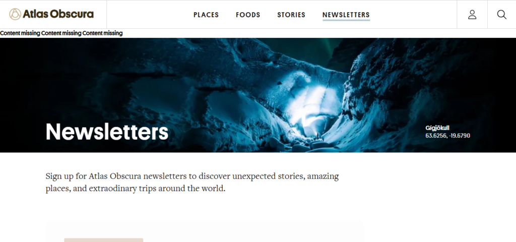 Atlas Obscura travel and culture newsletter