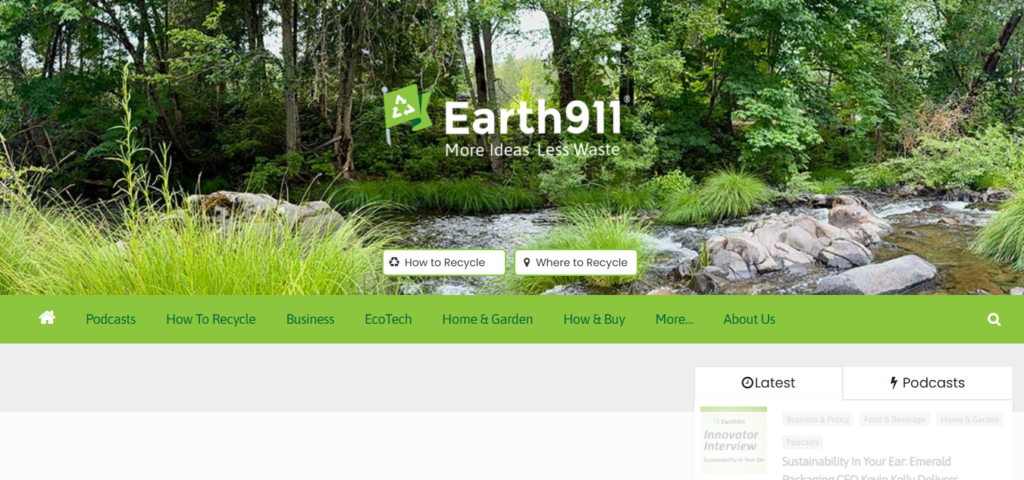 Earth911 recycling and sustainability newsletter