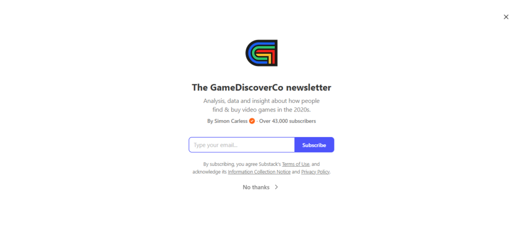GameDiscoverCo gaming industry newsletter