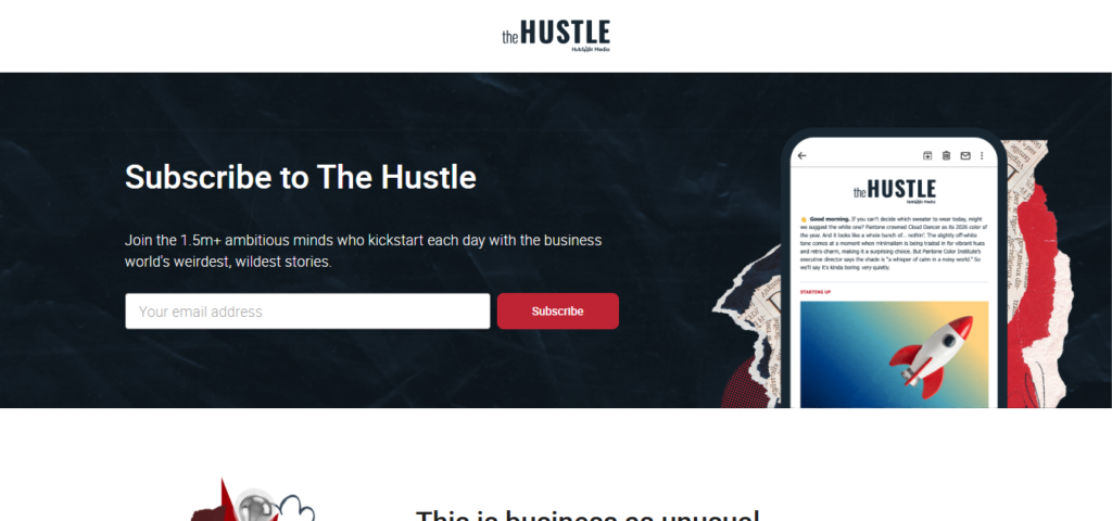 The Hustle business and startup newsletter