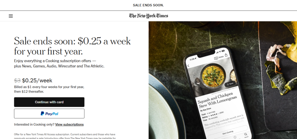 NYT Cooking recipes and cooking newsletter