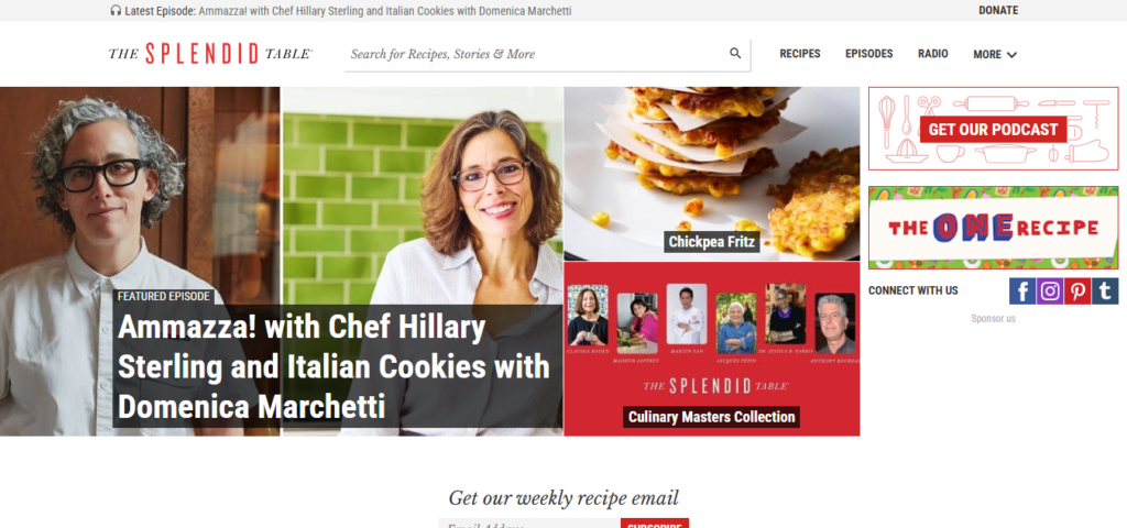 The Splendid Table food and cooking newsletter