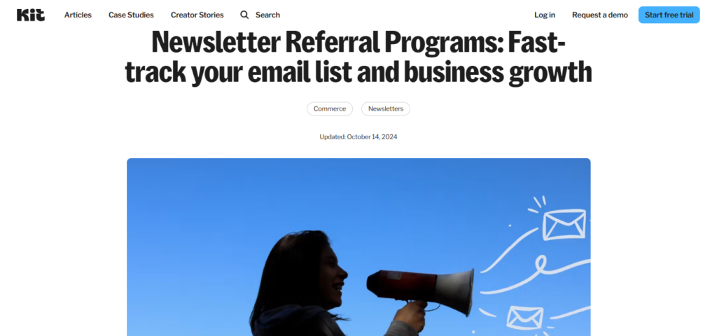 Screenshot of Kit referral system 