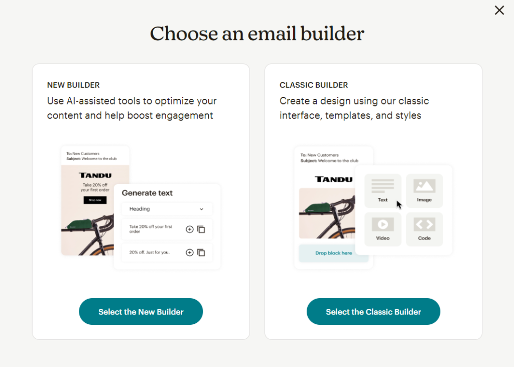 Mailchimp email marketing software drag and drop email builder