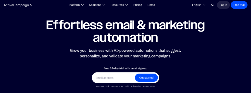 ActiveCampaign email marketing and automation