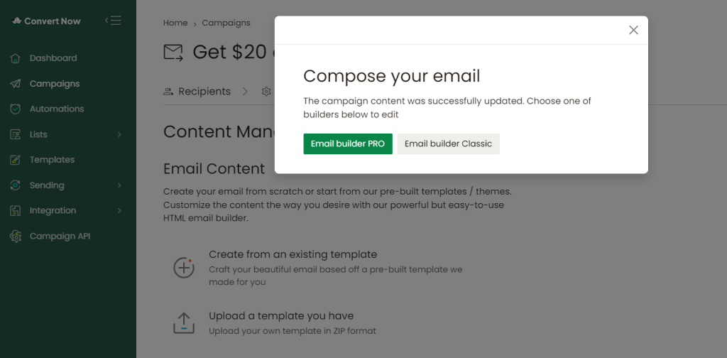 ConvertNow Email builder PRO