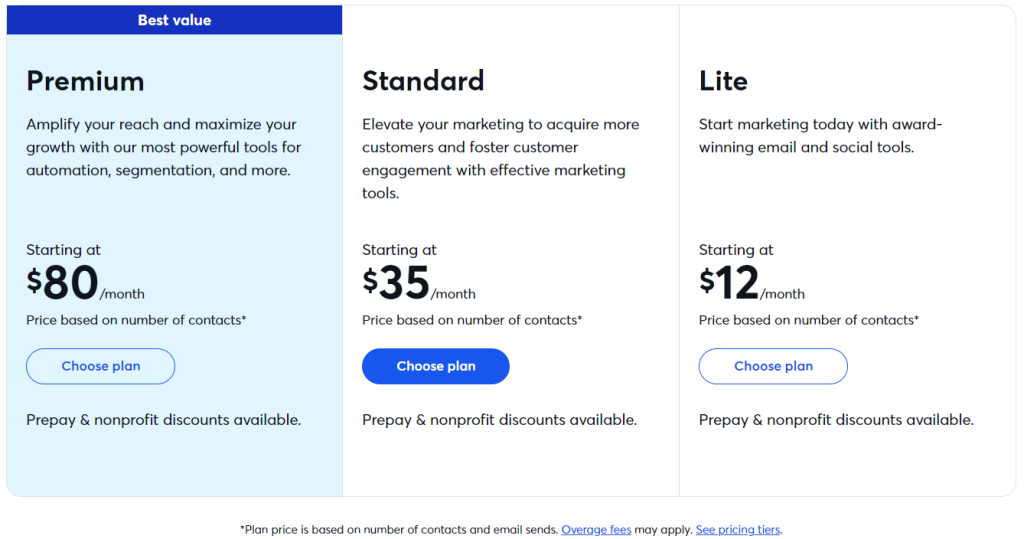 Constant Contact pricing