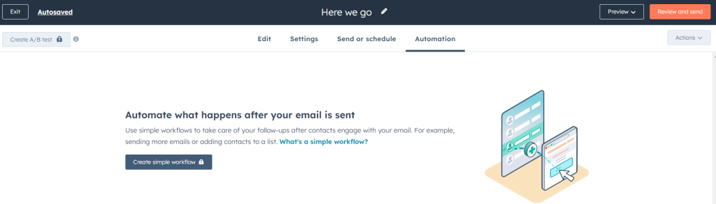 Hubspot email marketing automation