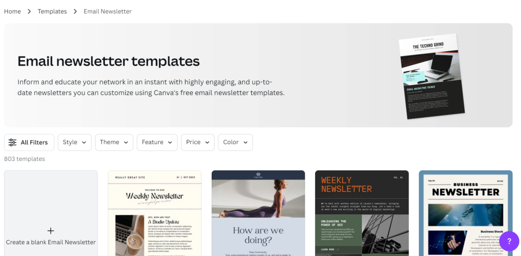 Canva email newsletter templates